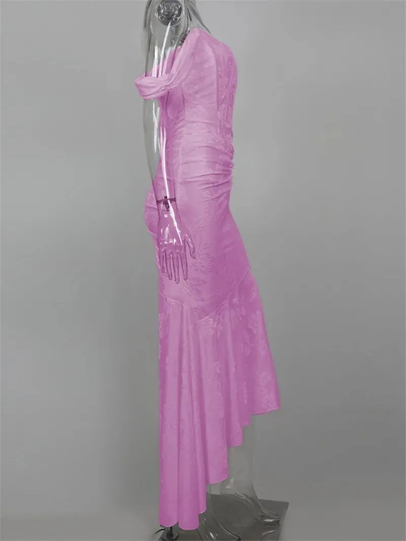 Mozision Off-Shoulder Backless Evening Dress – Purple Sleeveless Bodycon for Unforgettable Parties