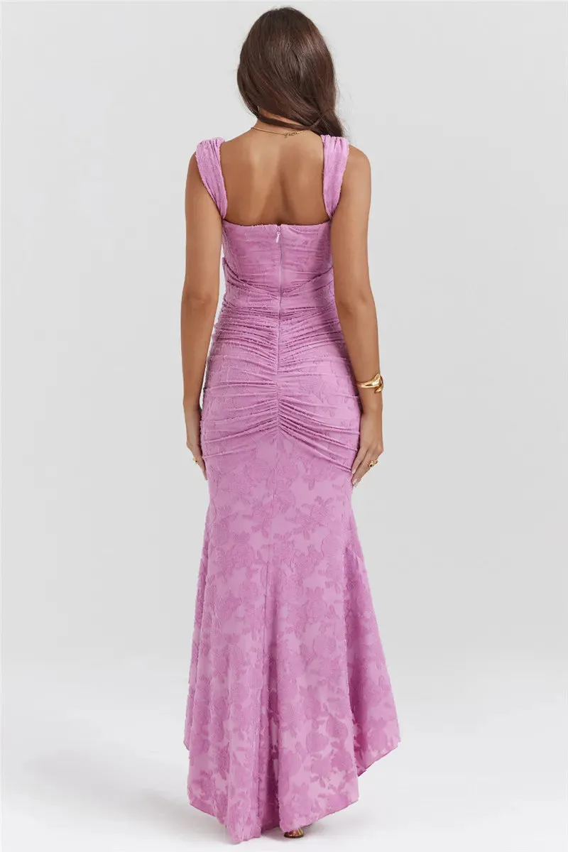 Mozision Off-Shoulder Backless Evening Dress – Purple Sleeveless Bodycon for Unforgettable Parties