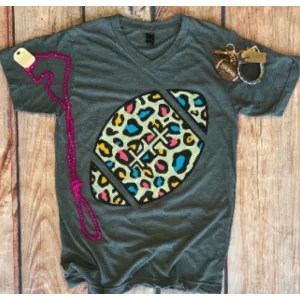Multi Leopard Football T-Shirt