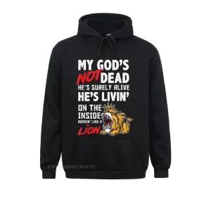 MY GOD IS NOT DEAD LION JESUS CHRIST CHRISTIAN FAITH HOODIE LONG SLEEVE HOODIES WOMEN&#39;S SWEATSHIRTS CASUAL HOODS  FASHION