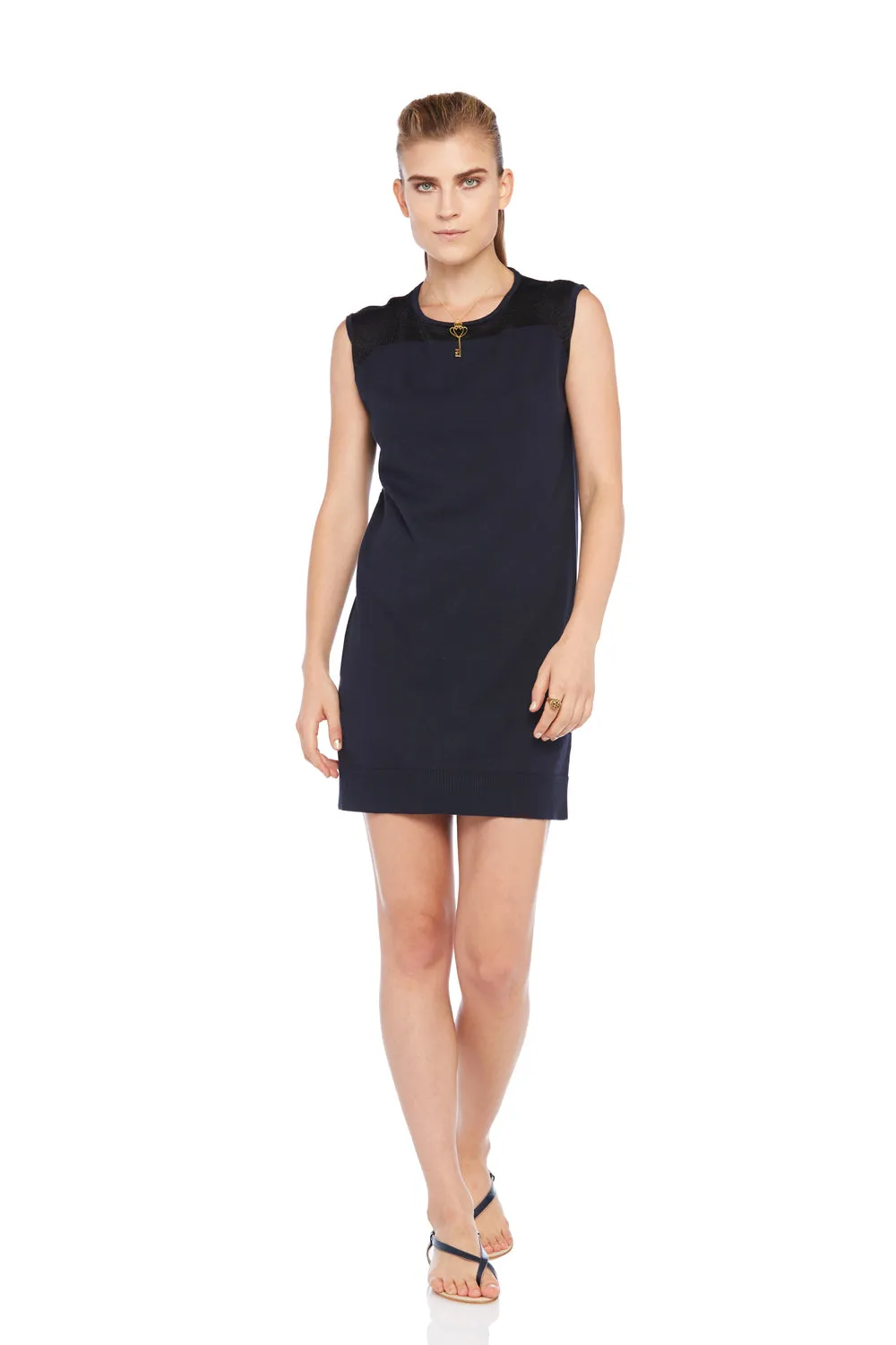 Navy Intarsia Dress