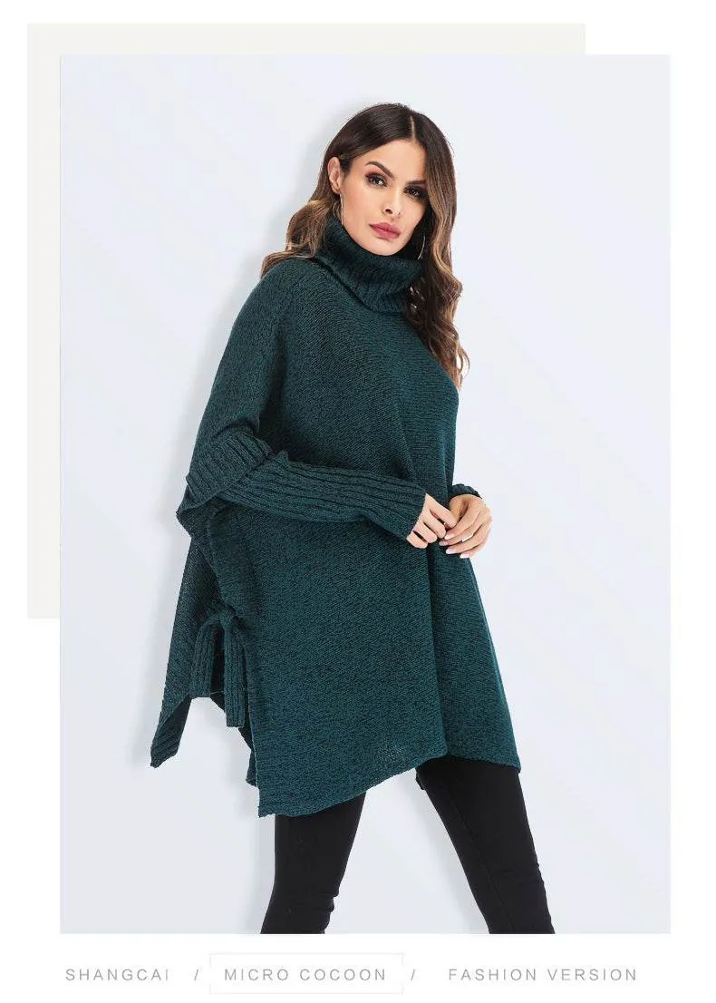 New Large Size Women's Turtleneck Sweater Loose Sweater Women's Knitwear