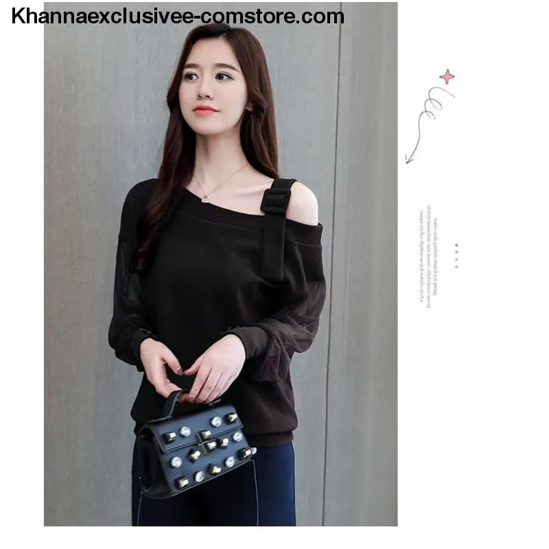 New women's fashionable blouse off shoulder top long sleeve Hot selling shirt