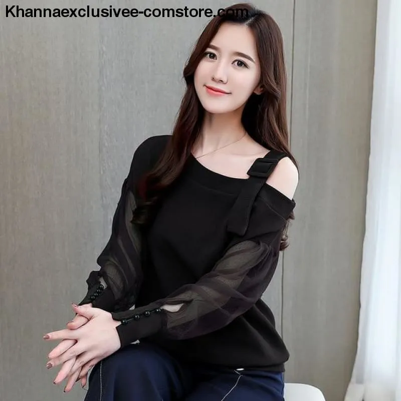 New women's fashionable blouse off shoulder top long sleeve Hot selling shirt