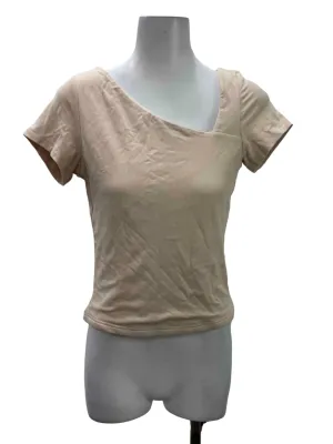 Nude Asymmetrical Neckline Top