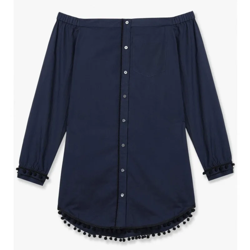 Off Shoulder Pom Pom Shirt