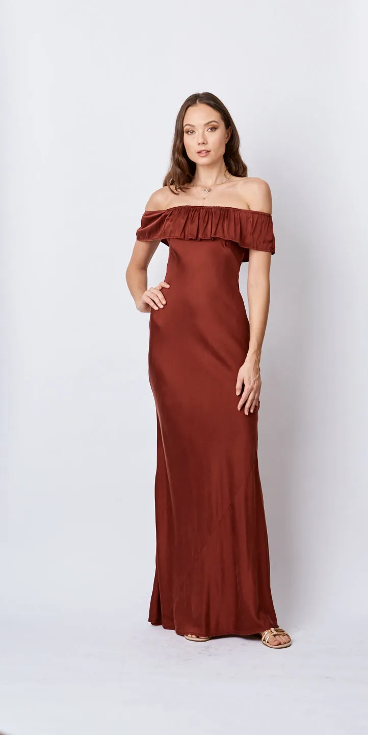 Off The Shoulder Dress Charmeuse