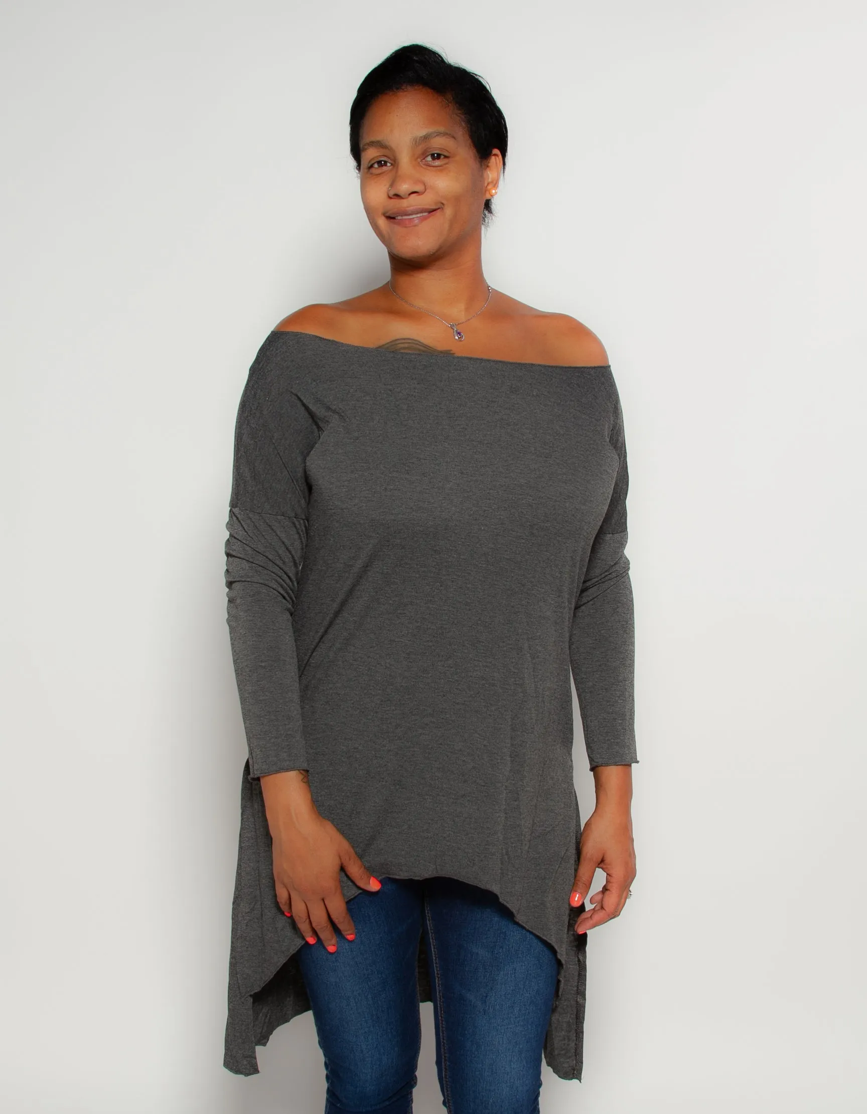 Off The Shoulder Hem Top