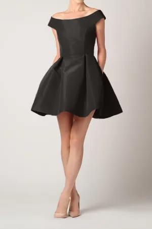 Off The Shoulder Silk Faille Mini Dress