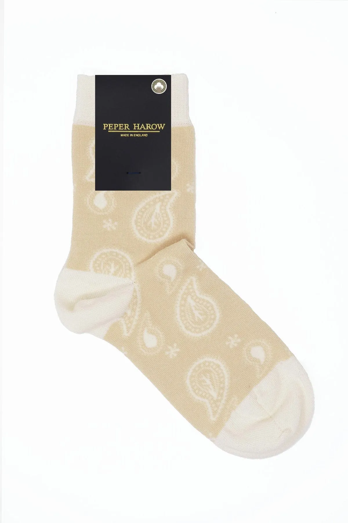 Paisley Women's Organic Cotton Socks |  Beige