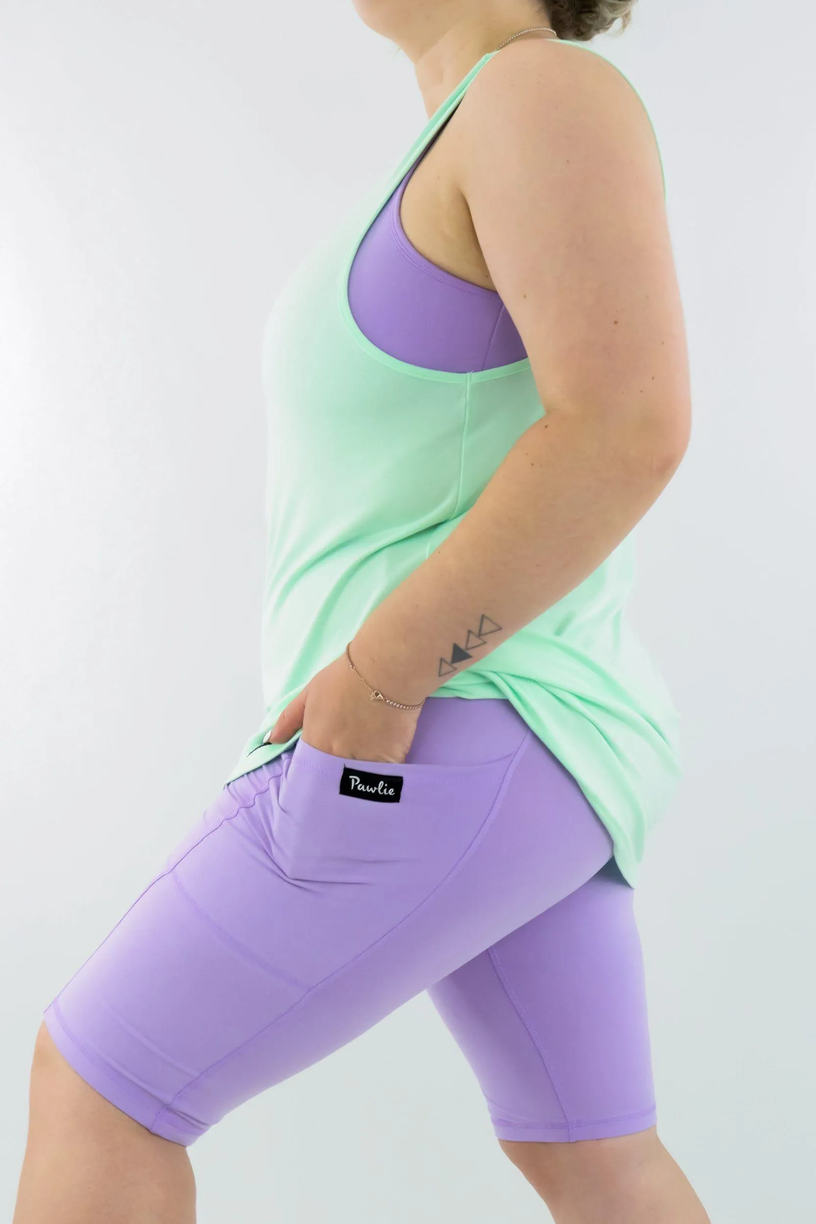 Pastel Mint - Long Tank Top - V-neck - Sleeveless