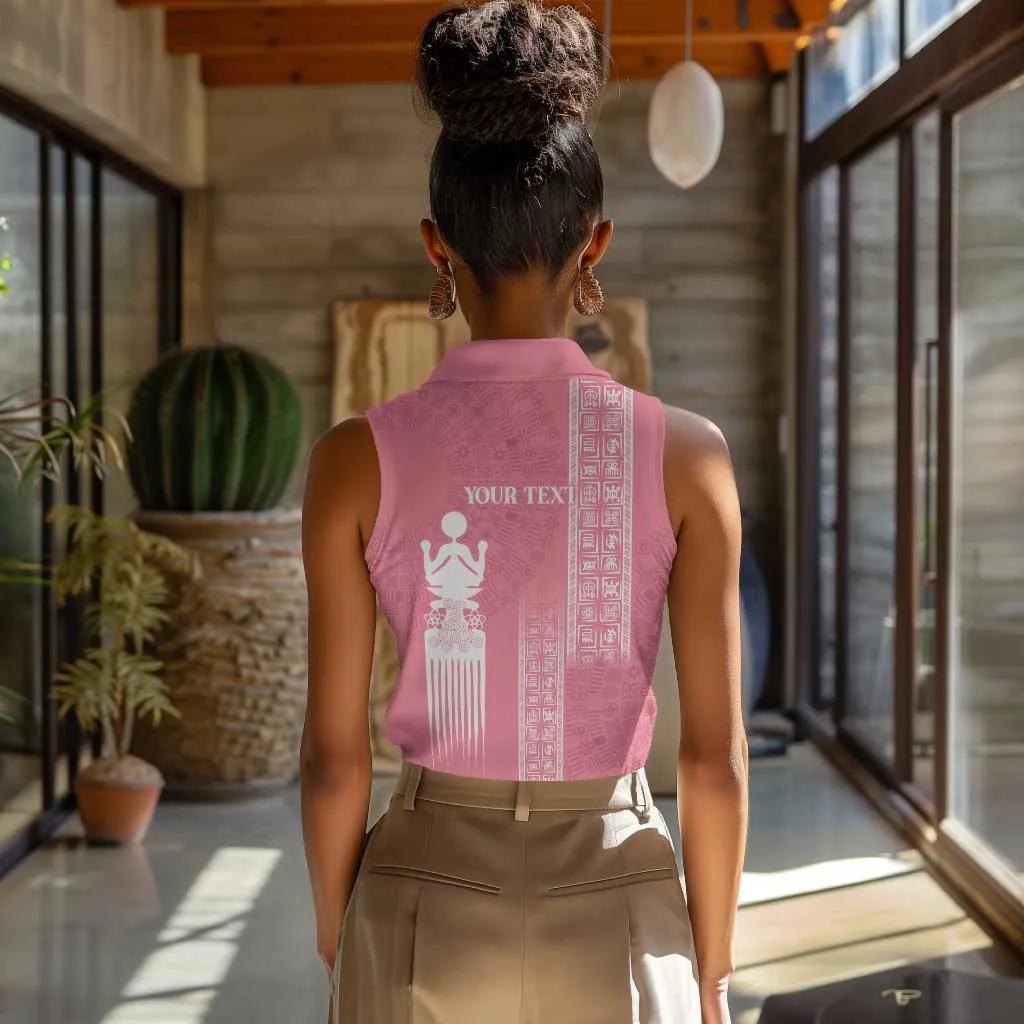 Personalized Adinkra Afro-Akan Culture Women Sleeveless Polo Shirt Duafe - Women's Day LT7