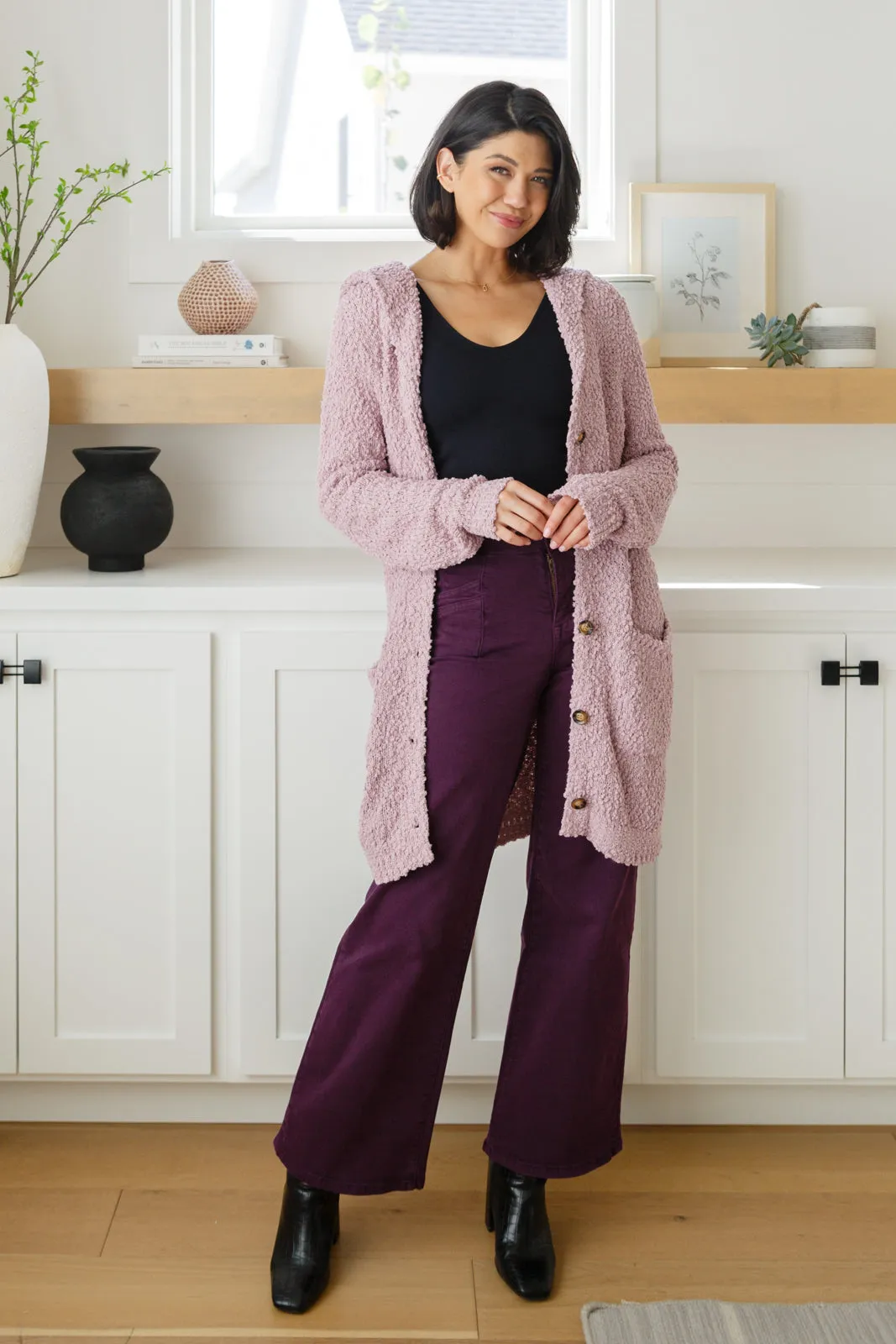 Petunia High-Rise Wide Leg Jeans in Plum by Micah Denim