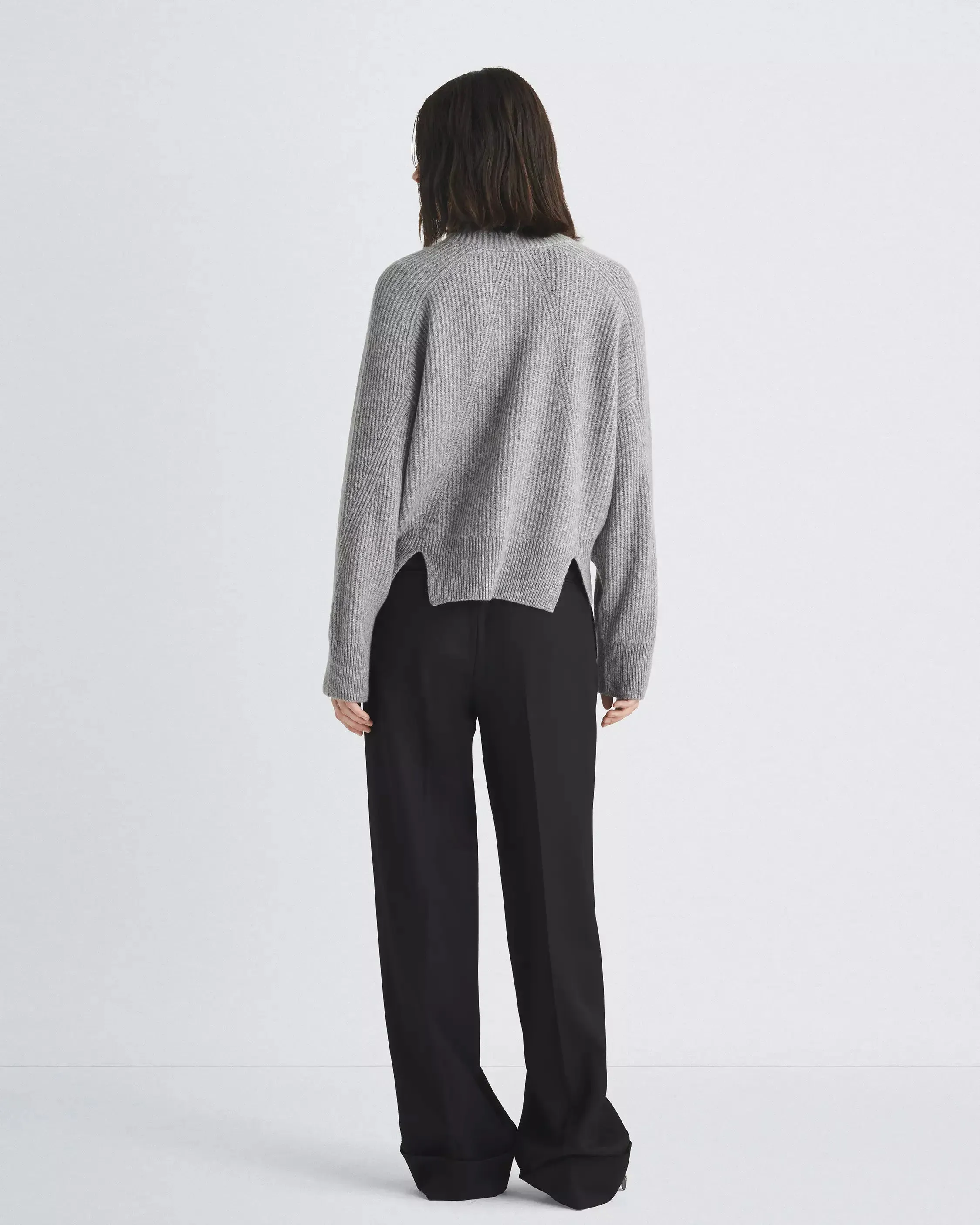 Pierce Cashmere Zip in Grey Multi