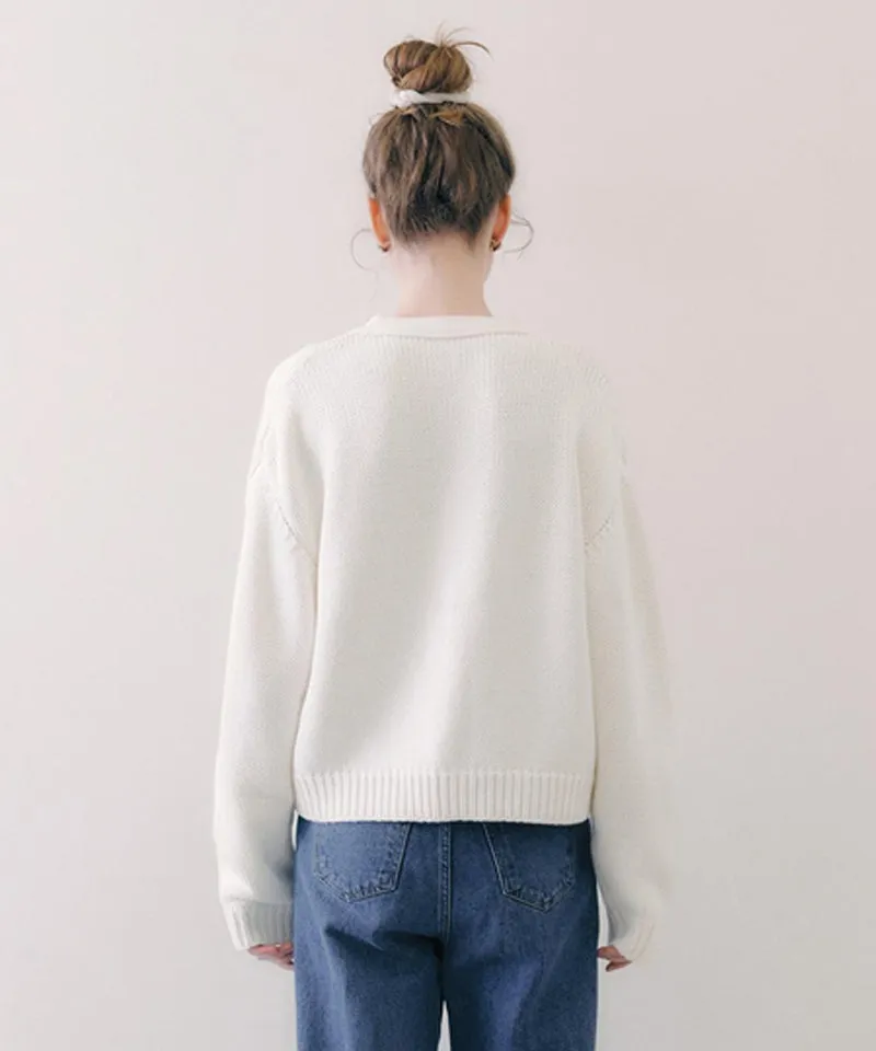 PIV'VEE Cotton Cardigan - Cloud White