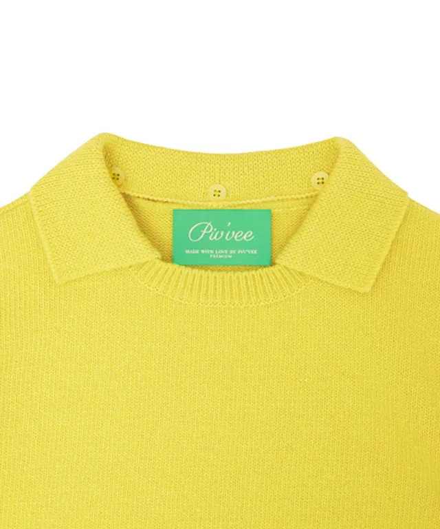 PIV'VEE Detachable Collar Knit - Lemon Yellow