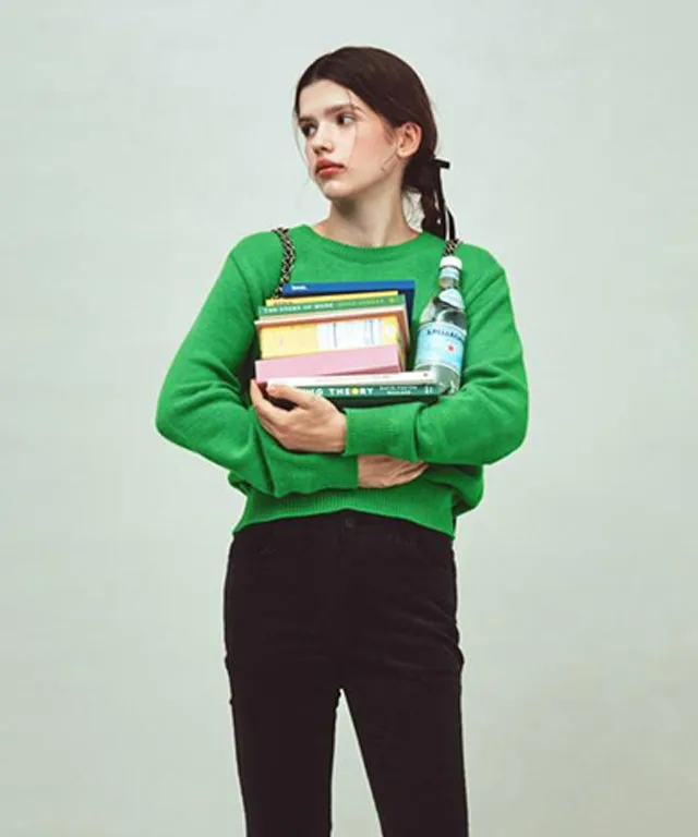 PIV'VEE Detachable Collar Knit - Pine Green