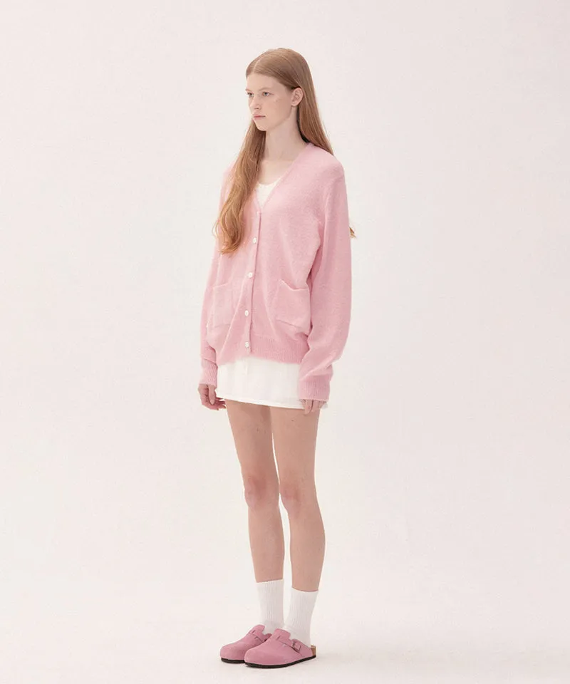 PIV'VEE Mohair Cardigan - Bubble Pink
