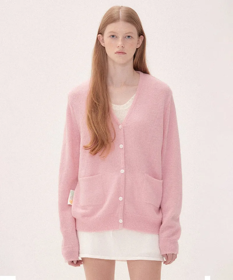 PIV'VEE Mohair Cardigan - Bubble Pink