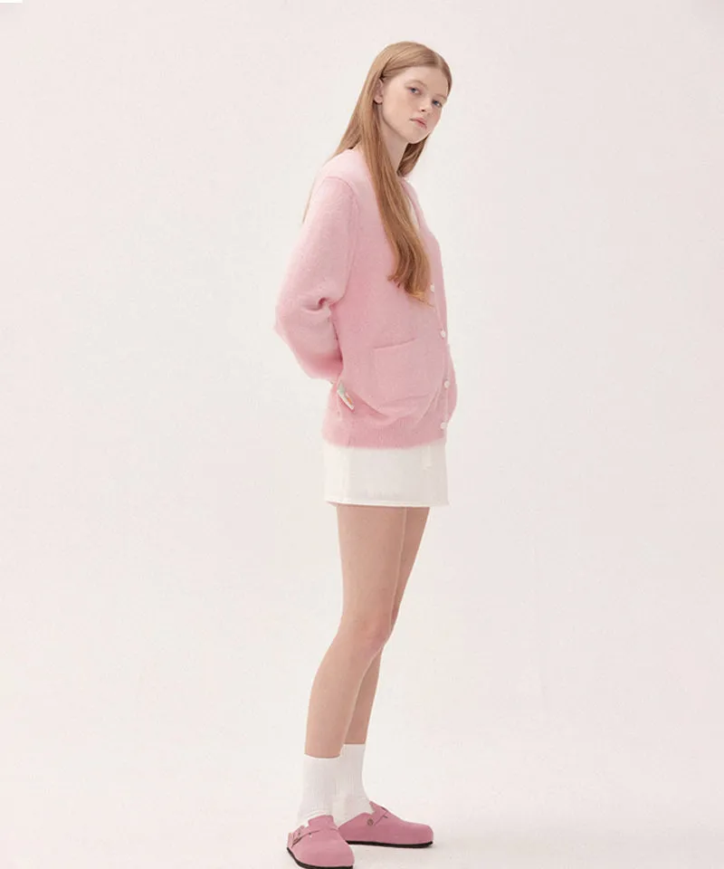 PIV'VEE Mohair Cardigan - Bubble Pink