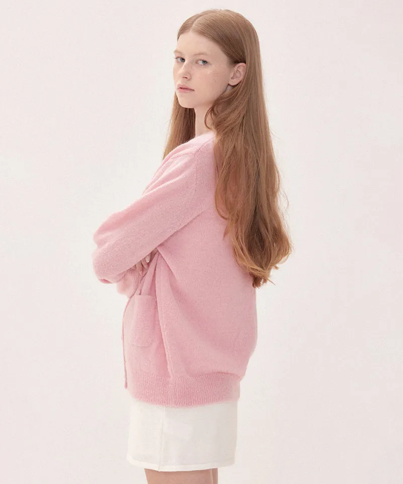 PIV'VEE Mohair Cardigan - Bubble Pink