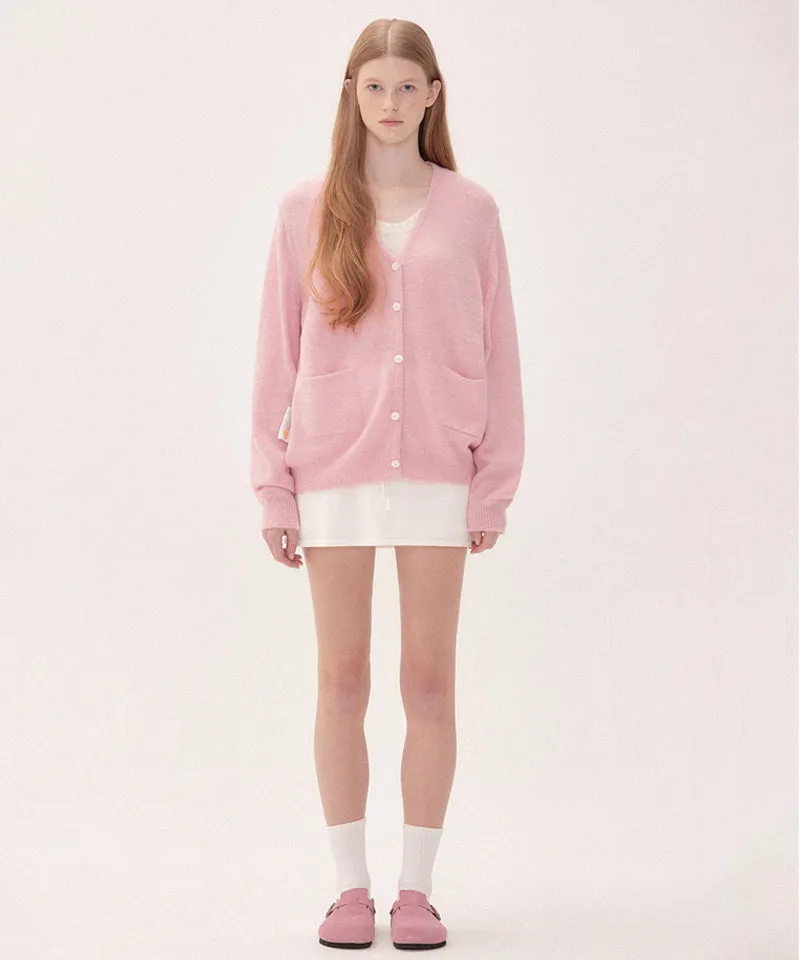 PIV'VEE Mohair Cardigan - Bubble Pink