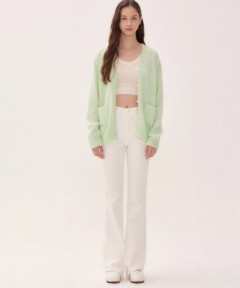 PIV'VEE Mohair Cardigan - Pistachio Mint