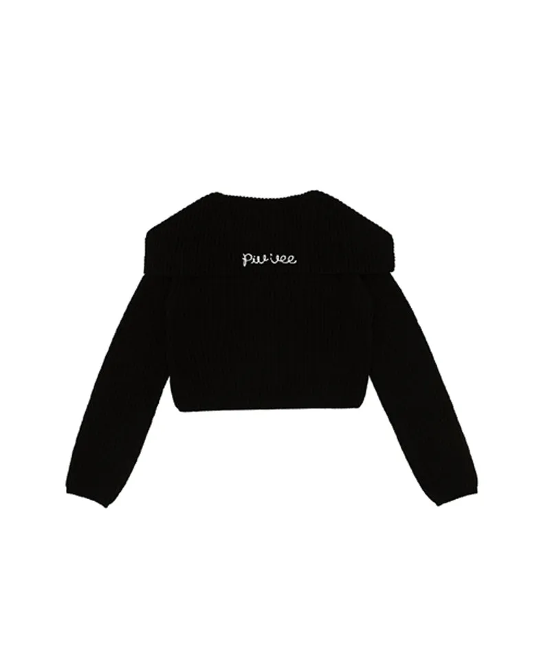 PIV'VEE Sailor Zip Cardigan - Black
