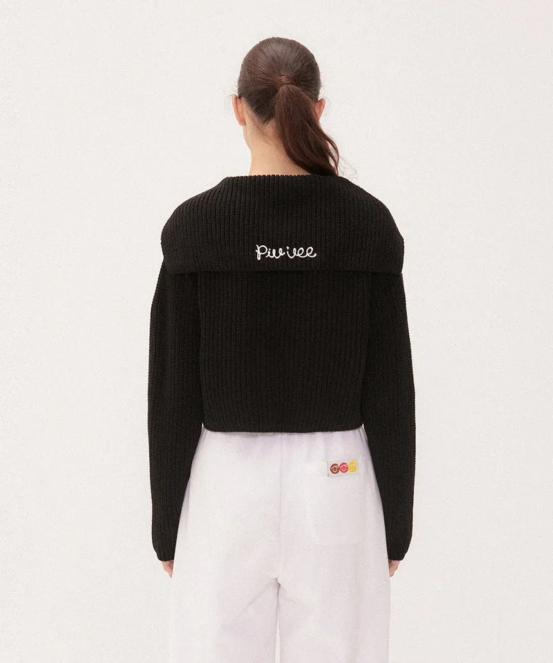 PIV'VEE Sailor Zip Cardigan - Black