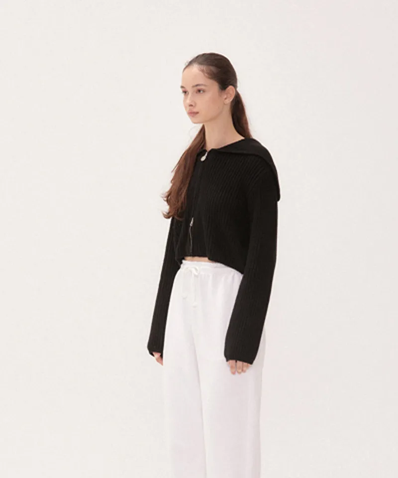 PIV'VEE Sailor Zip Cardigan - Black