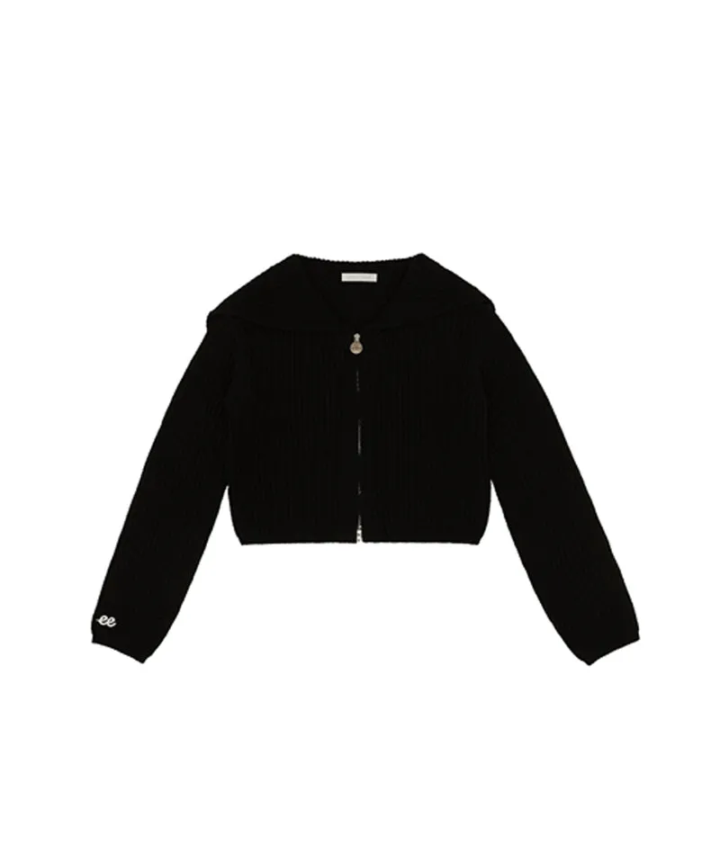 PIV'VEE Sailor Zip Cardigan - Black