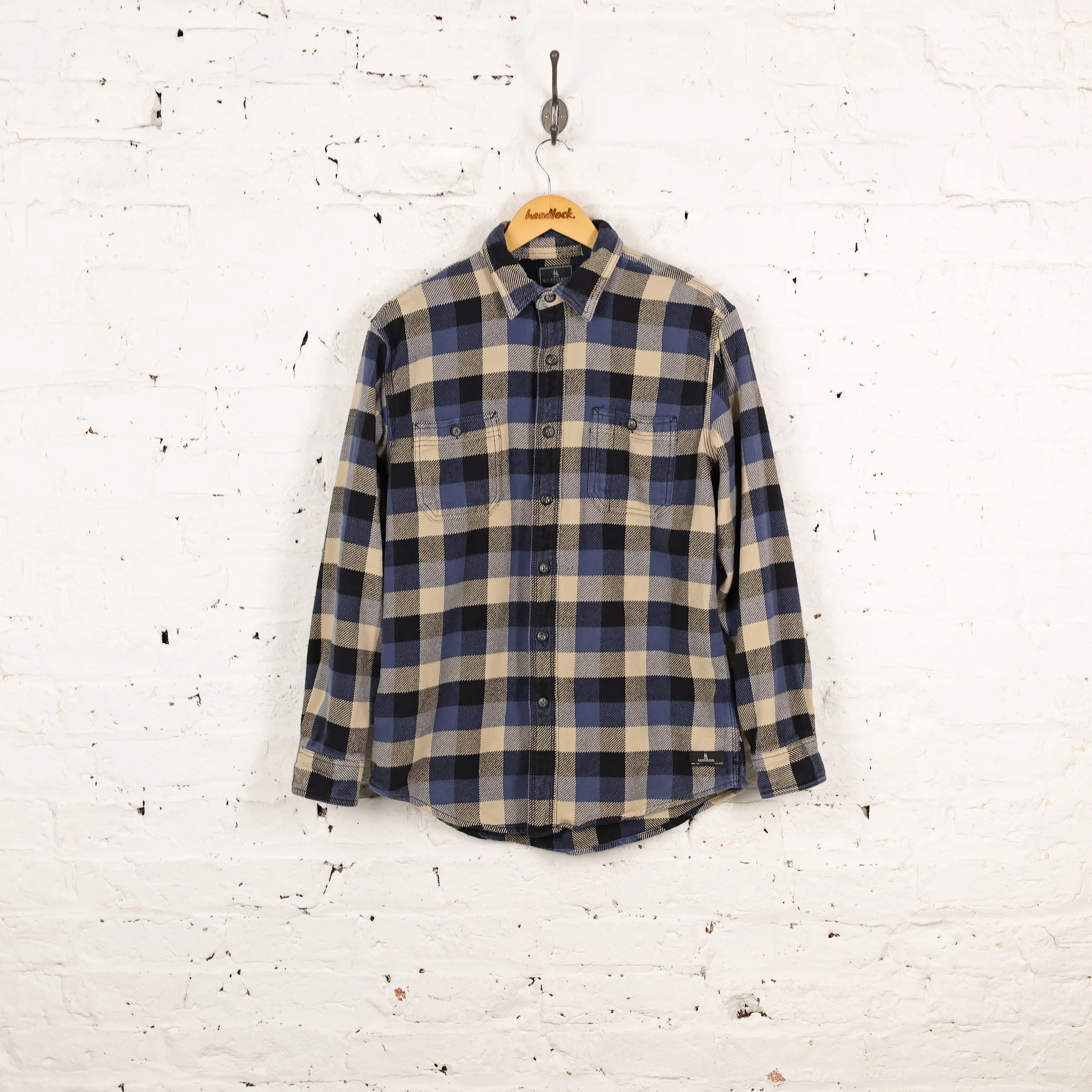 Plaid Check Shirt - Blue - M