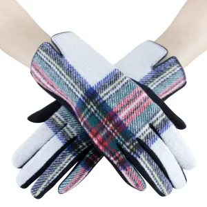 Plaidberry White Women's Gloves