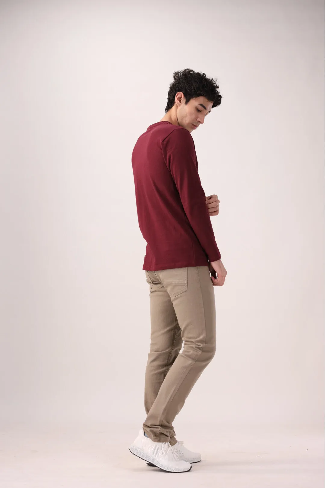 Plum Full-Sleeve T-Shirt
