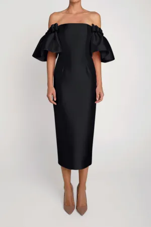 Poppy Silk and Wool Midi Dress
