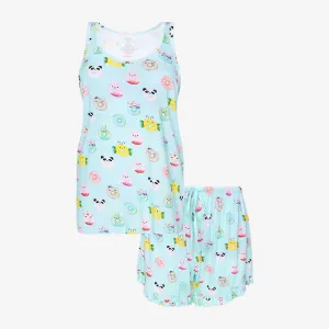 Posh Peanut Donuts Women's Tank Top & Ruffled Shorts Loungewear Set