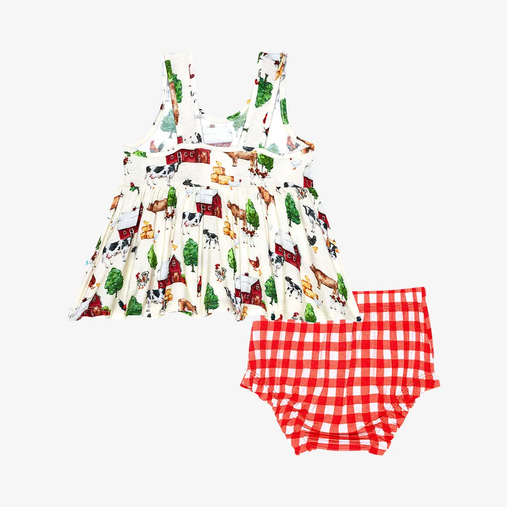 Posh Peanut Nashville V-Neck Tank Top Peplum & Bloomer Set