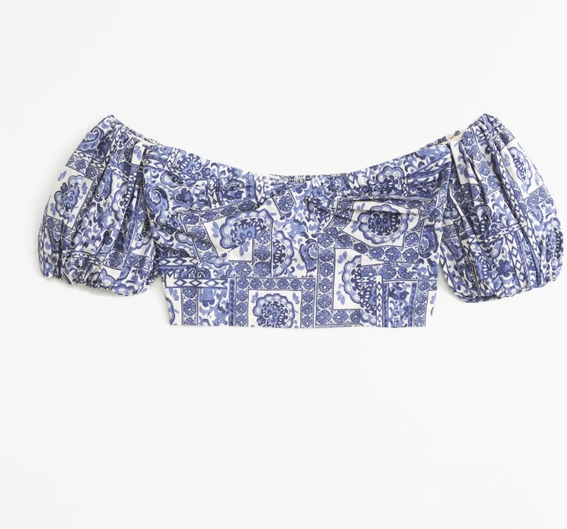 Printed Poplin Off-The-Shoulder Top