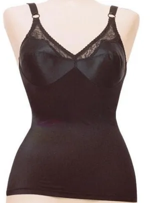 Rago Satin and Lace Stretch Camisole Soft Shaping - Black / Beige