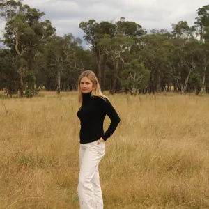 Roll Neck Top - Black