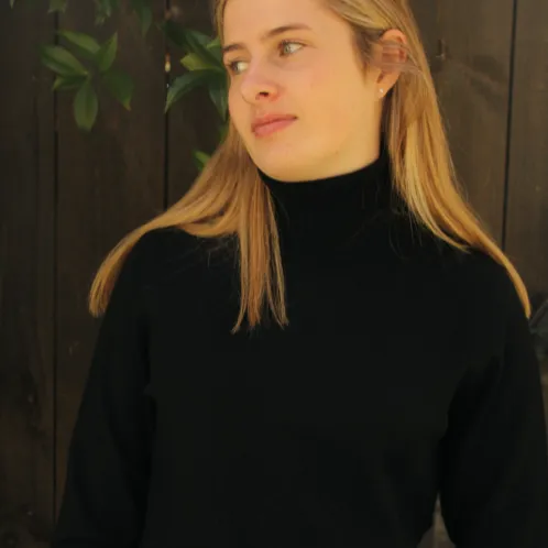 Roll Neck Top - Black