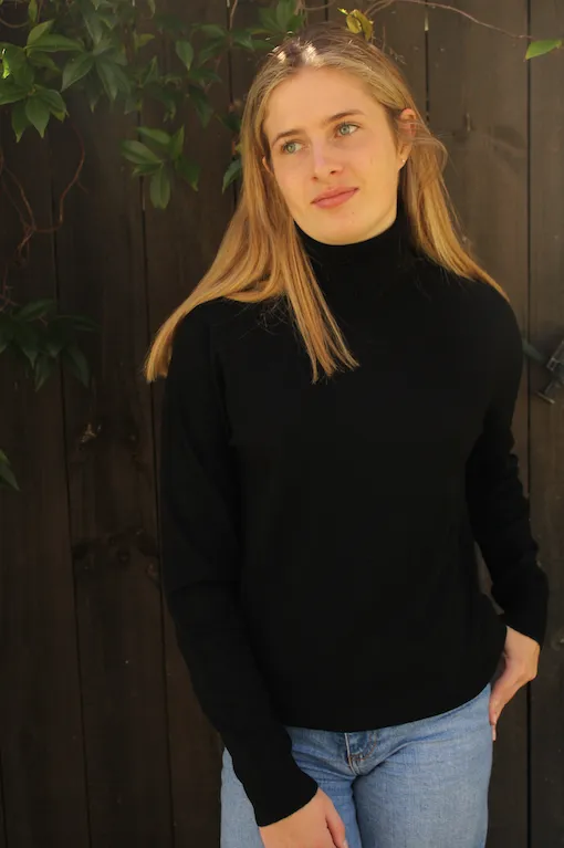 Roll Neck Top - Black
