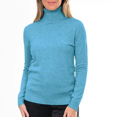 Roll Neck Top - Frosted Blue