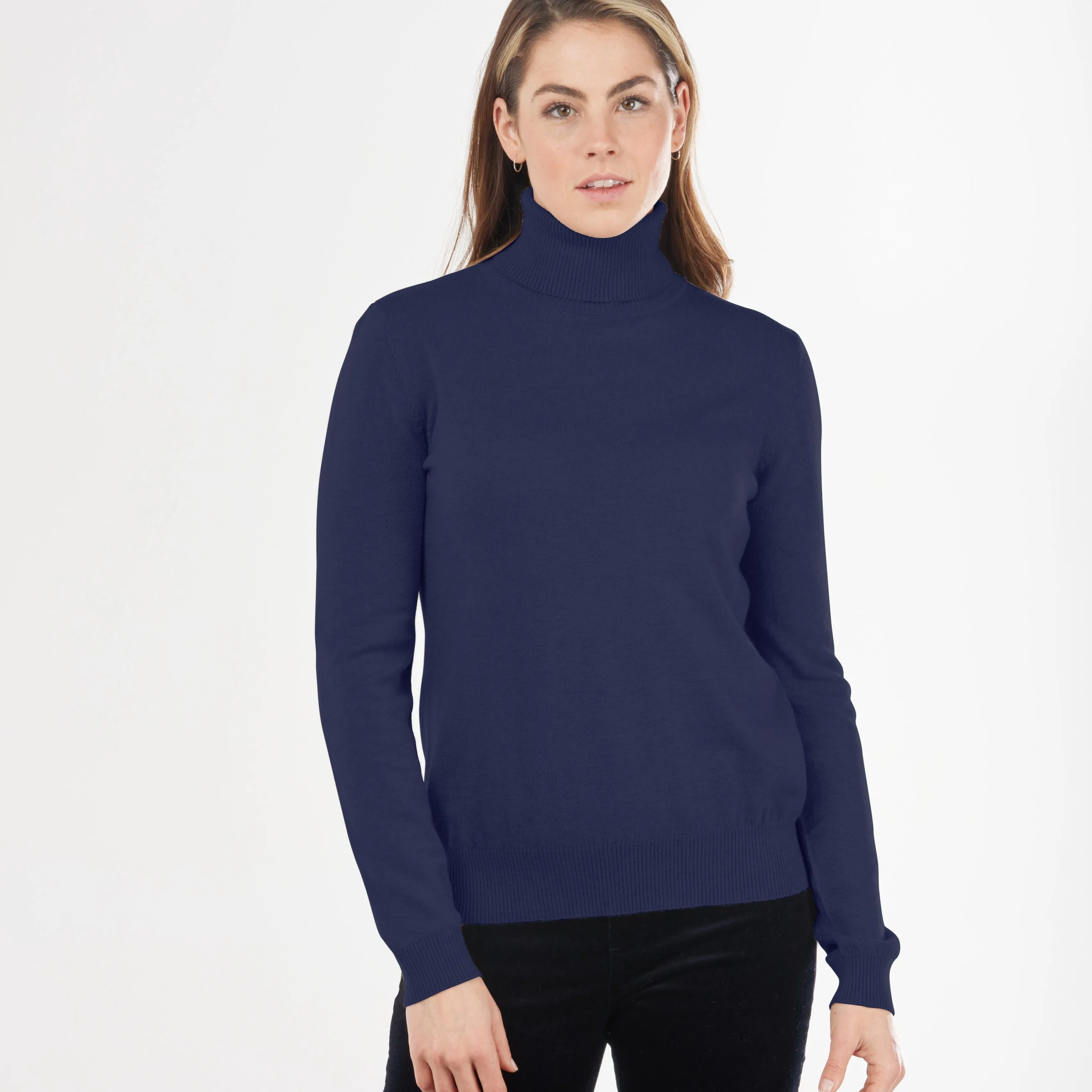 Roll Neck Top - Navy