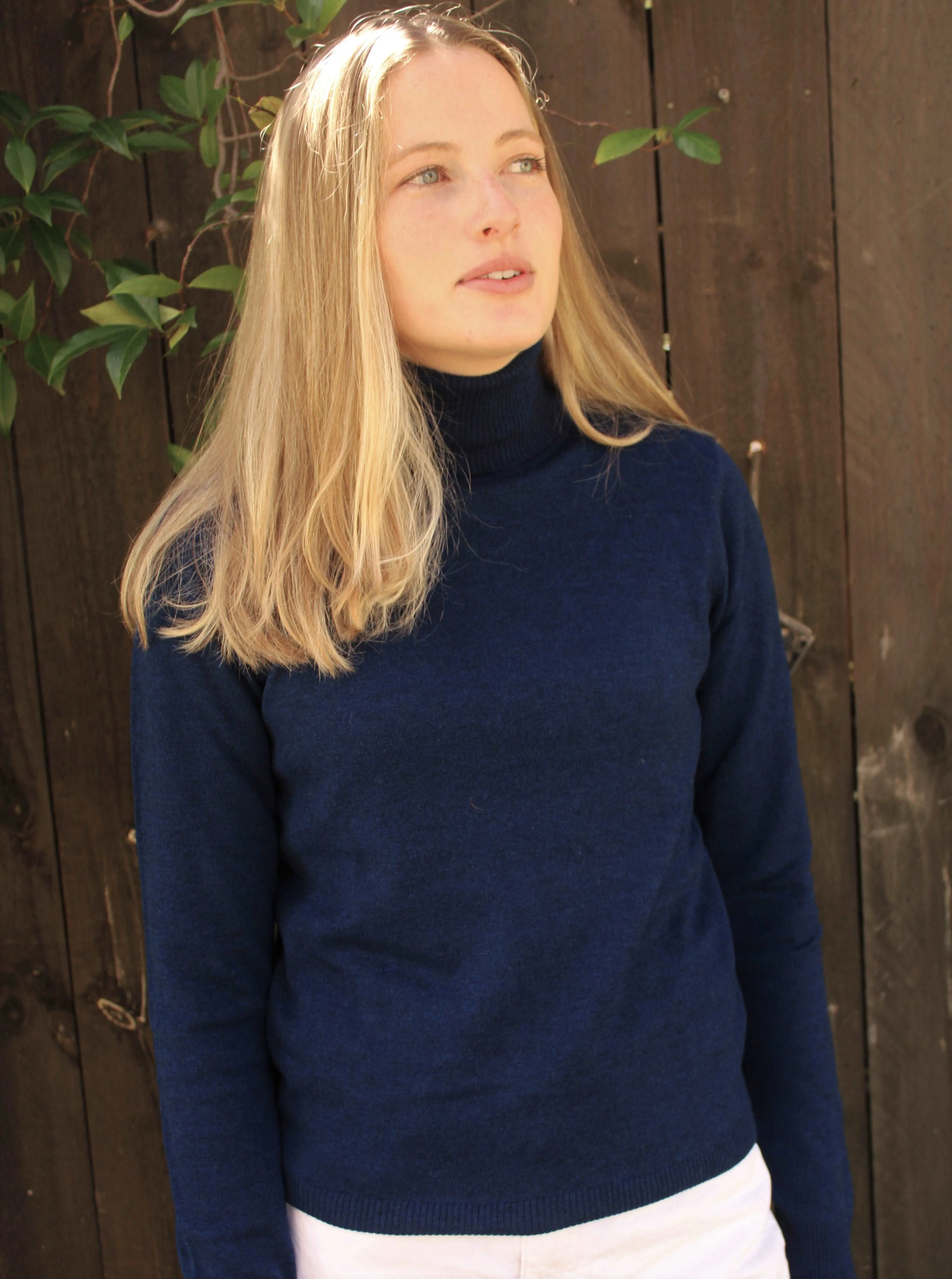 Roll Neck Top - Navy