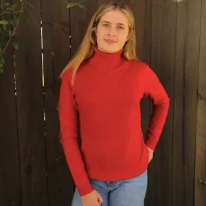 Roll Neck Top - Red