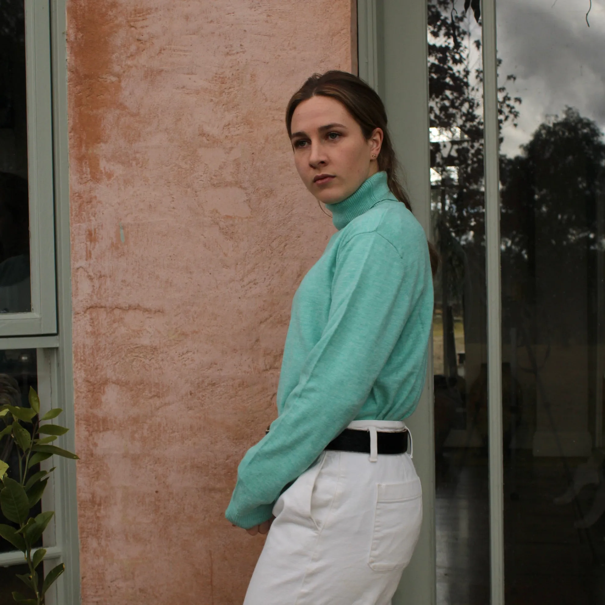Roll Neck Top - Sea Foam
