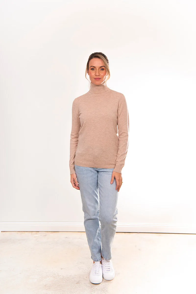 Roll Neck Top - Stone