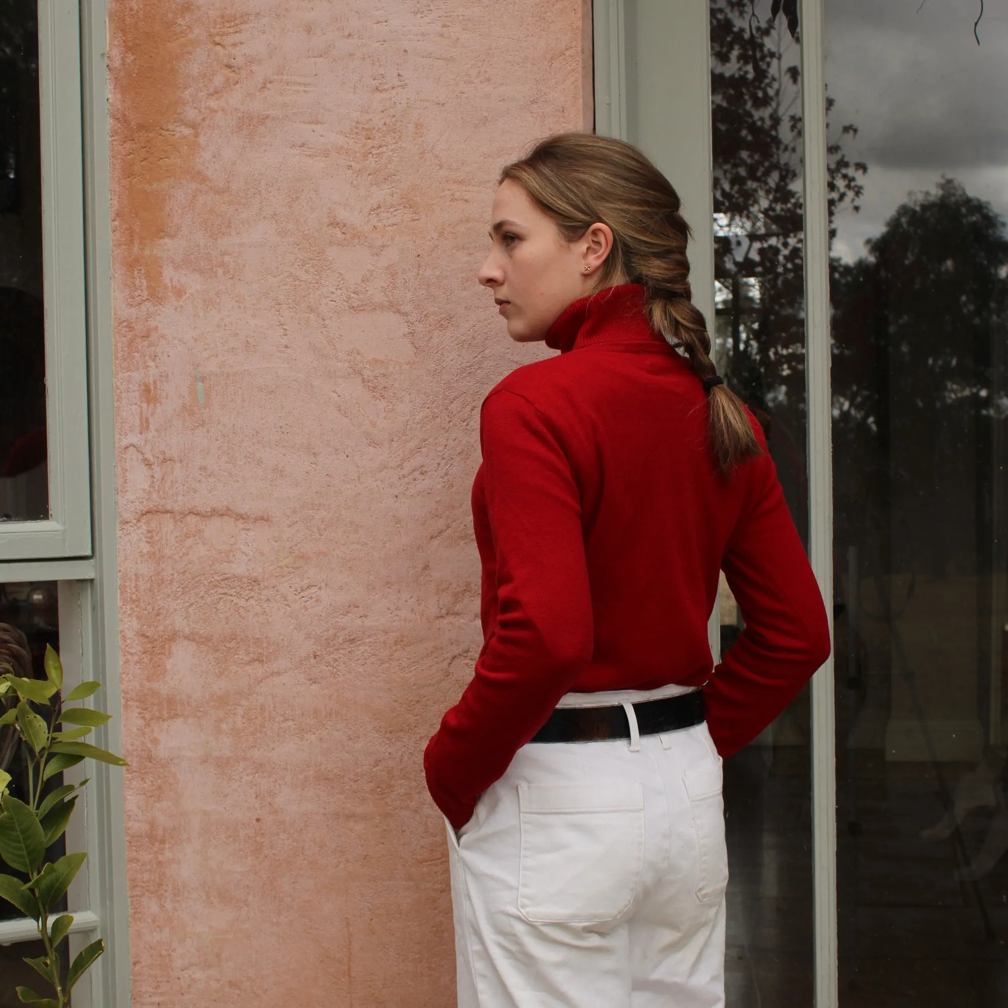 Roll Neck Top - Wine