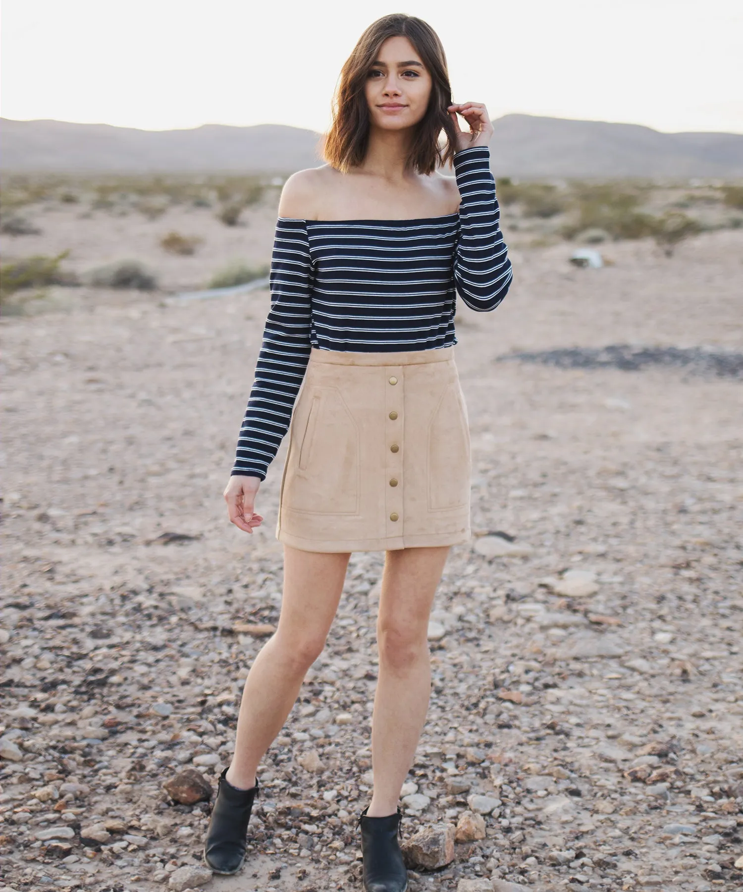 Ronan Off Shoulder Striped Top